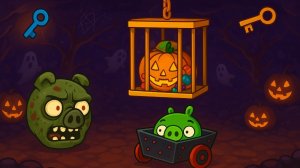 bad piggies: зомби 🧟 свинка в подземелье в Хэллоуин 🎃