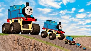 Огромный паровозик Томас против спуска!