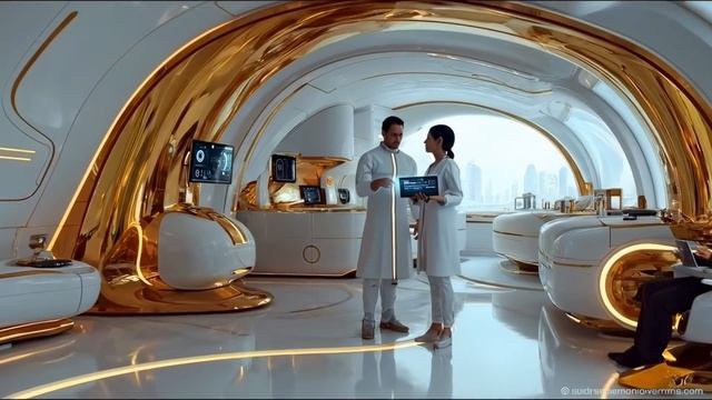 Город будущего 2050 Умная утопия, транспорт , роскошные купола  4к