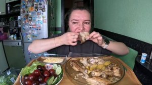 Картошка с курицей запеченная в духовке #еда#домашняя еда#мукбанг