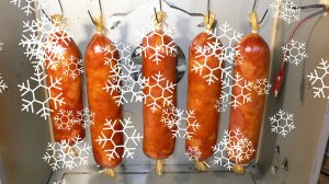 Коптильня УДК-50 зимой на балконе