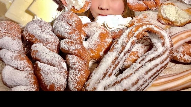 жареный японский хлеб. асмр