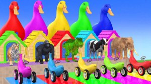 Веселые игры с слоном, гориллой, бегемотом, тигром - 3D игра с животными - Забавные 3D животные