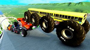 МУЛЬТИКИ ПРО МАШИНКИ Эпические прыжки и столкновения на скоростном монстр-траке Beamng Drive #84