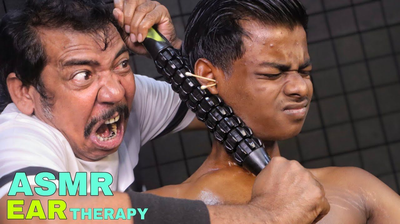 ASMR Ear Massage By Asim ｜ Ear Fingering, Relaxing Head Massage & Loud Neck Cracking For Deep Sleep смотреть онлайн