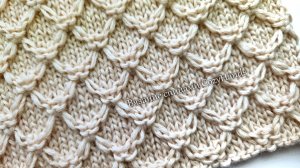 Узор Алмазные соты спицами ⭐️ Для свитера, шапки, варежек ⭐️ Схема