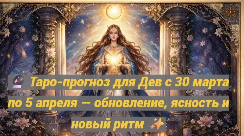 🔮 Таро-прогноз для Дев с 30 марта по 5 апреля — обновление, ясность и новый ритм ✨
