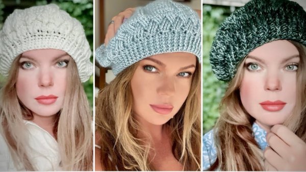 ВЯЖЕМ ТРИ БЕРЕТА КРЮЧКОМ!  МАСТЕР-КЛАСС!