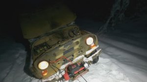 МОРОЗ! Уаз встал в лесу! Натаскали тонну рельс. Домой на мотособаке.