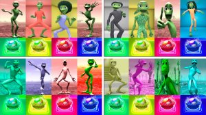 Зелёный Человек Танцует Dame Tu Cosita Music Video Megamix #1-4 в Tiles Hop - NoV