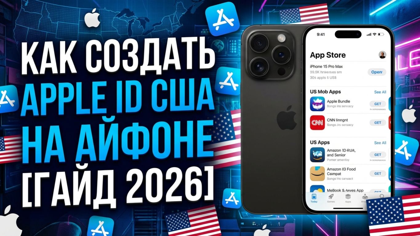 КАК СОЗДАТЬ APPLE ID США НА АЙФОНЕ [ГАЙД 2026] смотреть онлайн