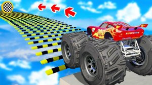 Сможет ли монстр трак проехать по лежачим полицейским в гта 5 ? - эксперимент в gta 5