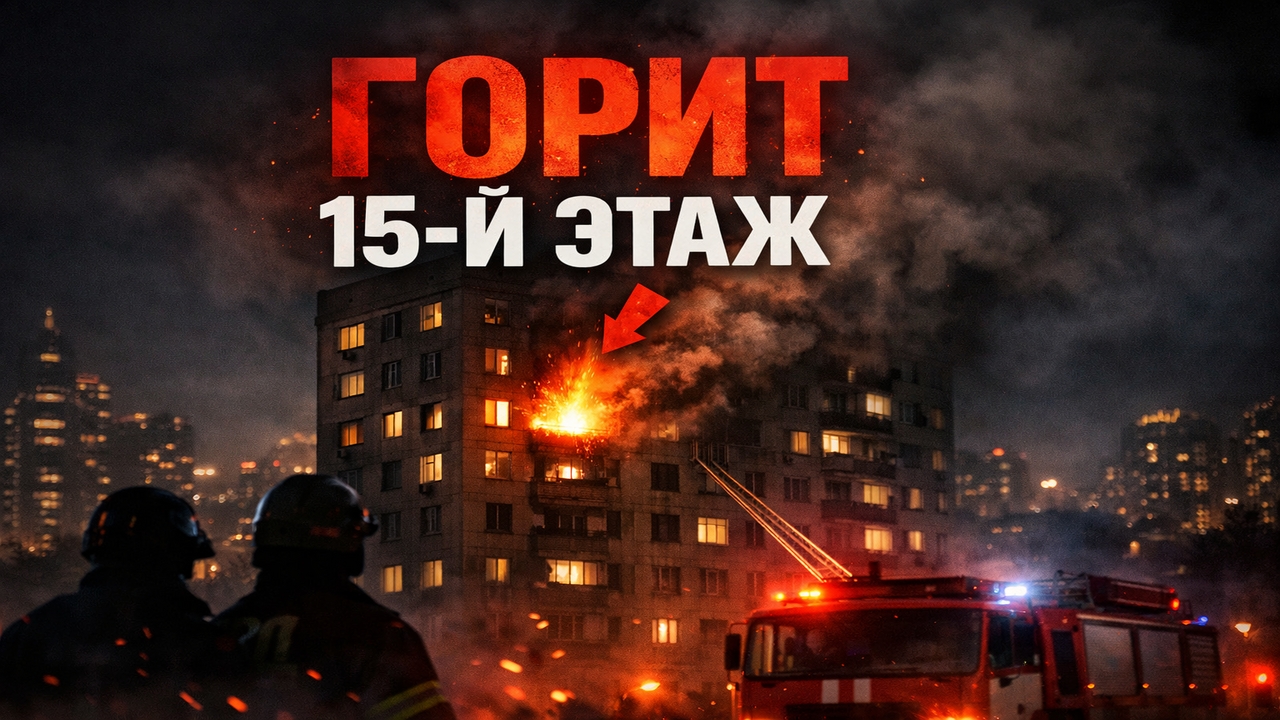 Пожар на 15-м этаже в Москве — эвакуация жителей в Измайлово смотреть онлайн