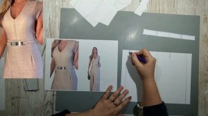 Моделирование. Платье с брюками. Выкройка № 1908.