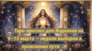 🔮 Таро-прогноз для Водолеев на 9–15 марта — неделя выборов и прояснения пути ✨