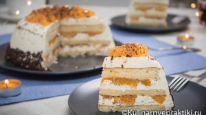 Новогодний муссовый торт с мандаринами - любой бисквит, любая форма. Всегда удается!