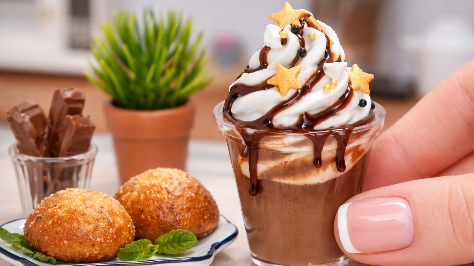 Приготовила настоящий горячий шоколад в МИНИАТЮРЕ! 🍫 Крошечный шоколадный напиток 🥹 Мини Кухня смотреть онлайн