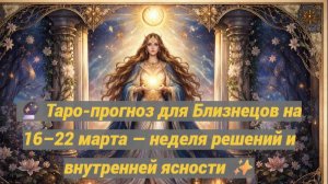 🔮 Таро-прогноз для Близнецов на 16–22 марта — неделя решений и внутренней ясности ✨
