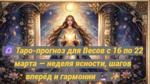 ♎ Таро-прогноз для Весов с 16 по 22 марта — неделя ясности, шагов вперёд и гармонии 🔮✨