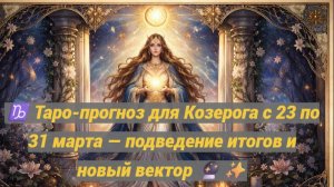 ♑ Таро-прогноз для Козерога с 23 по 31 марта — подведение итогов и новый вектор 🔮✨