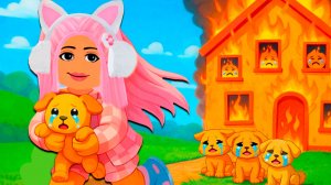 СПАСАЮ ЖИВОТНЫХ ИЗ ГОРЯЩЕГО ДОМА В РОБЛОКС! И РЫБ В АКВАРИУМ!