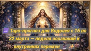 ♒ Таро-прогноз для Водолея с 16 по 22 марта — неделя осознаний и внутренних перемен 🔮✨