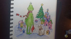 Рисунок акварелью / Гринч и Макс