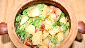 Постные Горшочки в духовке с картошкой, без Мяса с фасолью