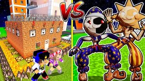 ЗАЩИЩЕННЫЙ ДОМ НУБА И ПРО ПРОТИВ СОЛНЦЕ И ЛУНЫ ФНАФ 9 в МАЙНКРАФТ ! ДЕВУШКА ВИДЕО ТРОЛЛИНГ MINECRAFT