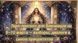 🔮 Таро-прогноз для Близнецов на 9–15 марта — выборы, диалоги и смена приоритетов ✨