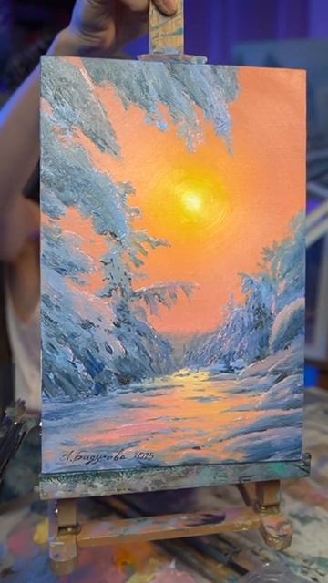 #картина #стрим #художник #зима #картинамаслом смотреть онлайн