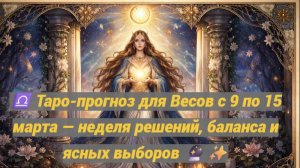 ♎ Таро-прогноз для Весов с 9 по 15 марта — неделя решений, баланса и ясных выборов 🔮✨