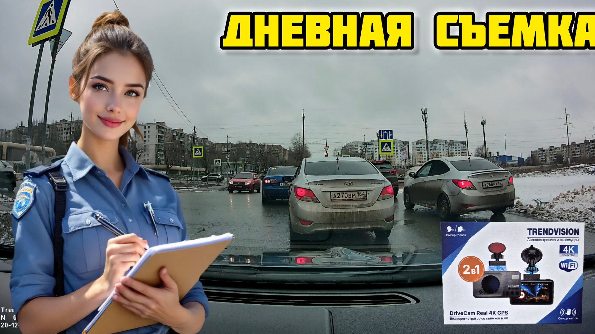 TrendVision DriveCam Real 4K GPS, Дневная съемка trendvision #neoline #ibox #intego #съемка #4k #GPS смотреть онлайн