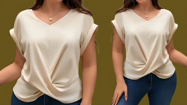 Блузка с завязанным узлом своими руками. Простой мастер-класс по созданию выкройки и шитью смотреть онлайн