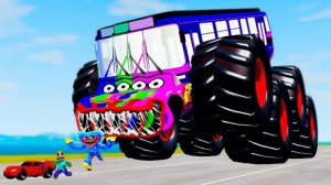 ПОБЕГ ОТ ТРЁХ МОНСТР-ТРАКОВ ПРОТИВ СПАЙДЕР-КАРА В BEAMNG DRIVE