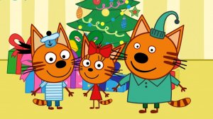 Три кота - видео поздравление с Новым годом для двух девочек