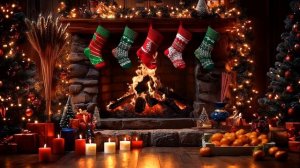 Новогоднее настроение, джаз, камин, праздничная обстановка, Рождество