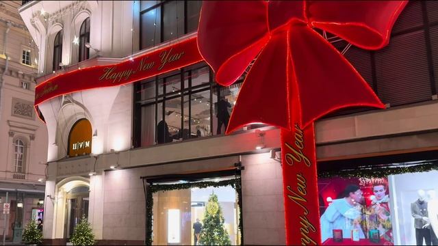 Ночная Москва полностью украшенная к Новому году 2026 ✨🎄 смотреть онлайн