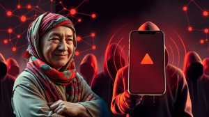 Мошенник забыл модулятор голоса включить. А на заднем фоне слышны голоса "дочек" и "внучек"