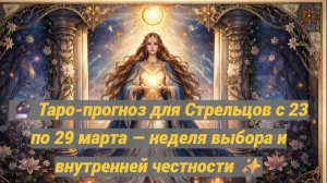 🔮 Таро-прогноз для Стрельцов с 23 по 29 марта — неделя выбора и внутренней честности ✨