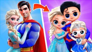 Взросления Эльзы: как стать супергероем? Поделки для кукол ЛОЛ ОМГ!
