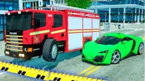 Пожарная машина Фрэнка, спортивный автомобиль Джакса, Полицейская машина, замена колеса