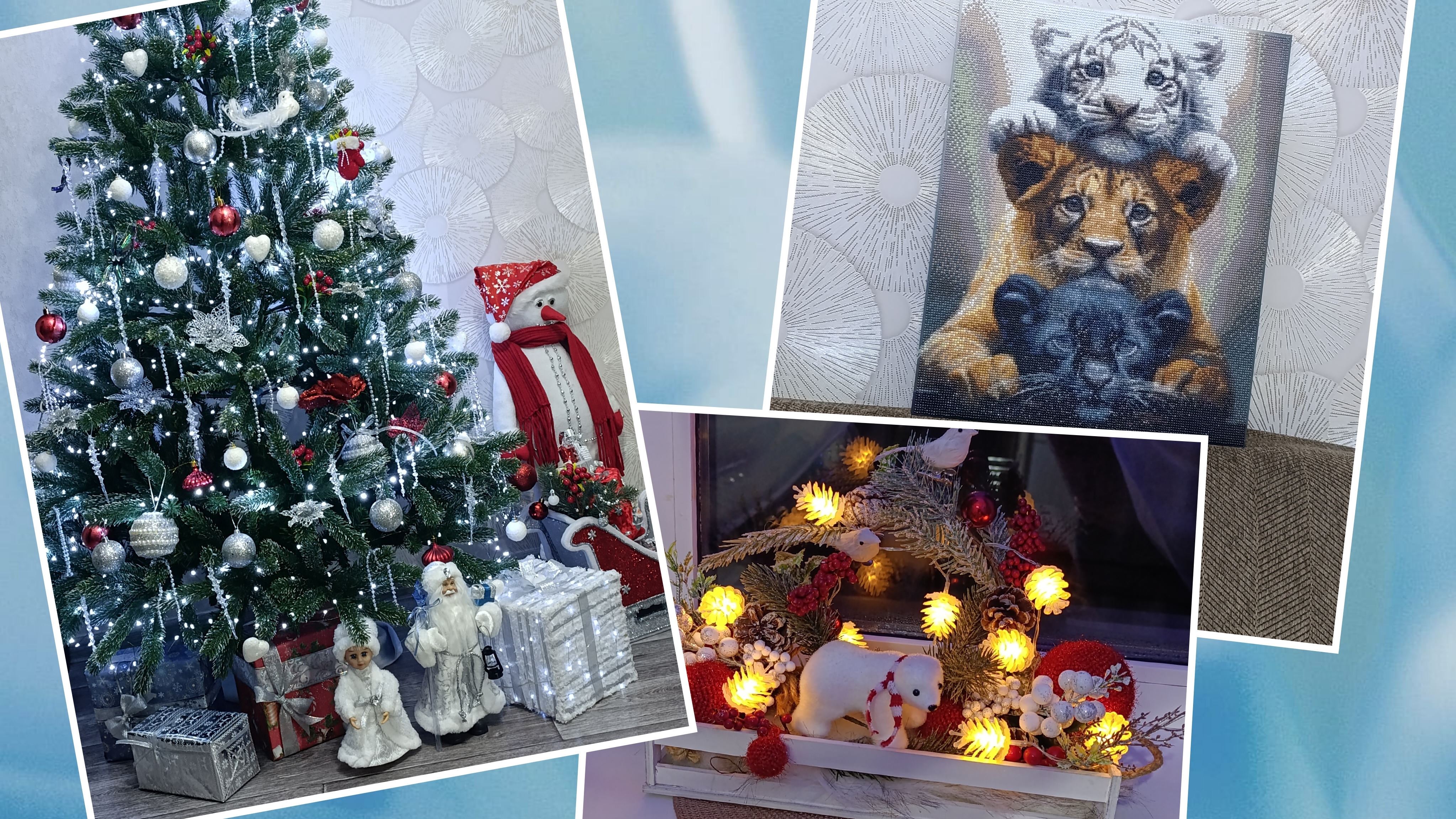 Картина готова... Создаём новогоднюю атмосферу...Нарядили ёлку 🌲. смотреть онлайн