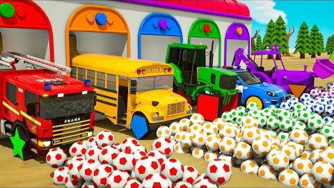 «Колёса в автобусе» + «Пальчиковые песенки» — колёса в форме футбольного мяча — детские стишки смотреть онлайн