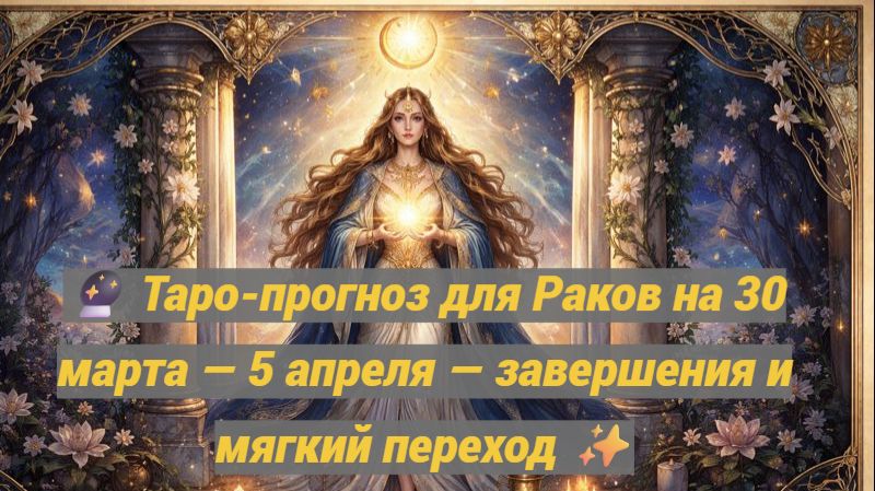 🔮 Таро-прогноз для Раков на 30 марта — 5 апреля — завершения и мягкий переход ✨