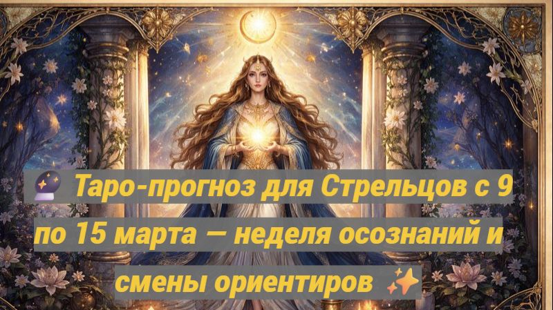 🔮 Таро-прогноз для Стрельцов с 9 по 15 марта — неделя осознаний и смены ориентиров ✨