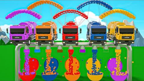 Раскрась шарики и спой песенку! | Разноцветные машинки | Песня «Колёса автобуса» смотреть онлайн