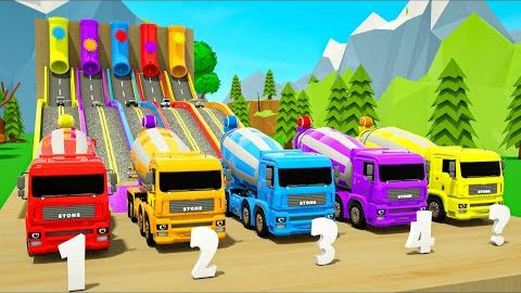 Малышка Шарк — детские песенки, милая игрушечная машинка, игра с разноцветными горками смотреть онлайн