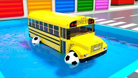 Школьный автобус застрял в глубокой яме — Wheels on the Bus — Детские песенки и колыбельные смотреть онлайн