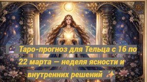 🔮 Таро-прогноз для Тельца с 16 по 22 марта — неделя ясности и внутренних решений ✨
